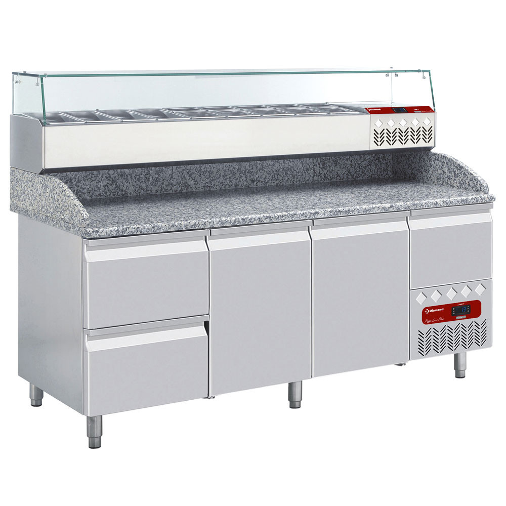 Ensemble table frigo & structure réfrigérée DIAMOND - Cuisine pro
