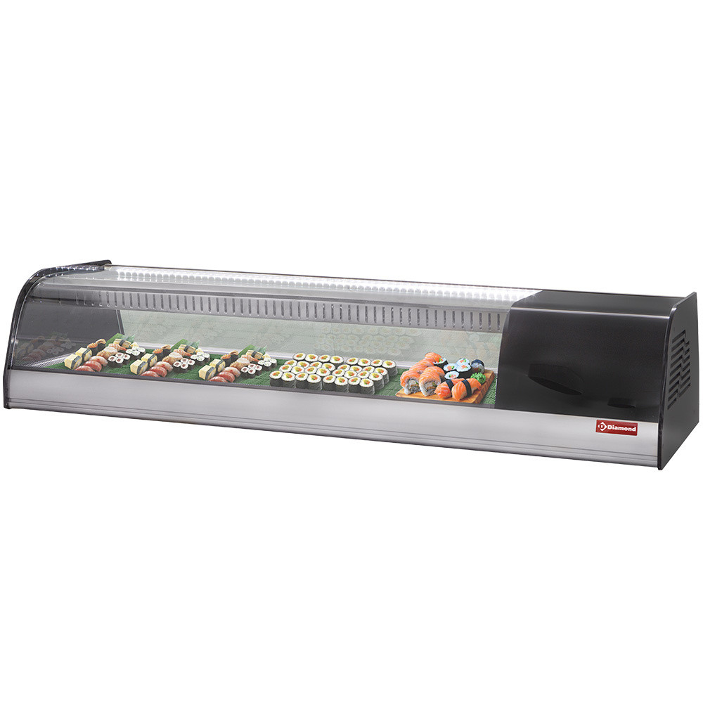Vitrine réfrigérée DIAMOND pour sushi - Double fond perforé inclus