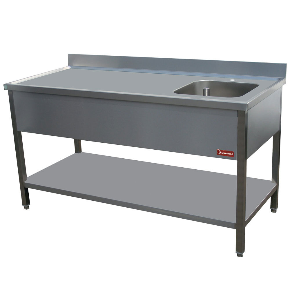 Table de chef DIAMOND 1 cuve droite - Table inox professionnelle CHR