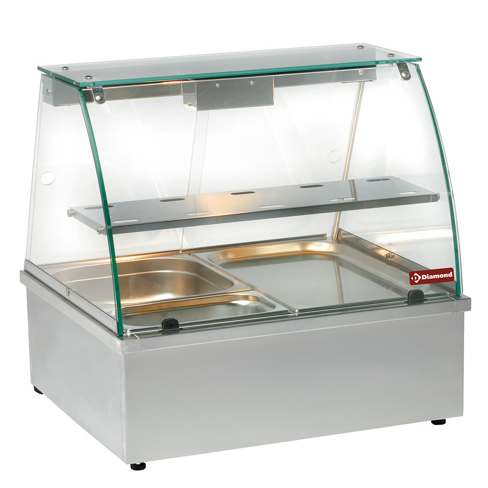 Vitrine chauffante DIAMOND 2x GN 1/1 - Bain-marie panoramique