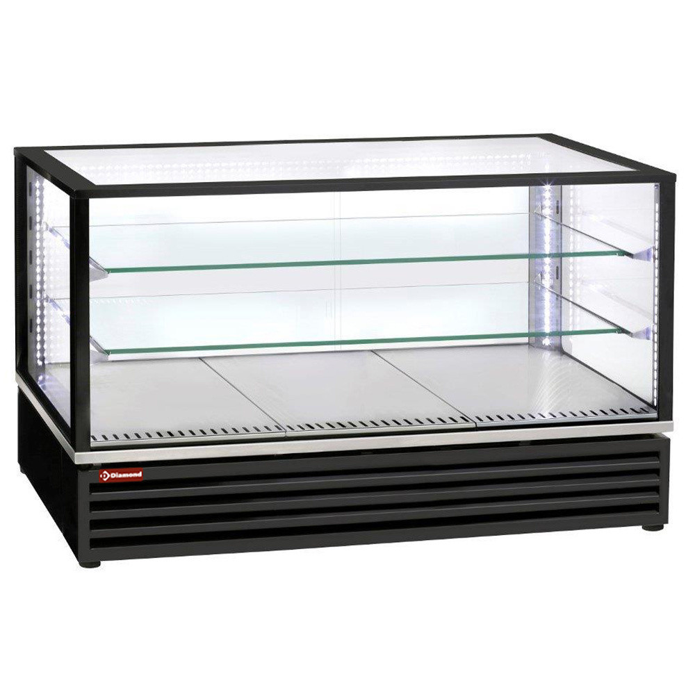 Vitrine réfrigérée Diamond 3 niveaux noire - Ventilation homogène