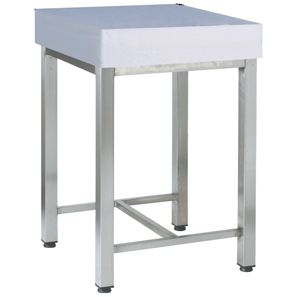 Billot à viande DIAMOND en polyéthylène sur pieds inox 500x500