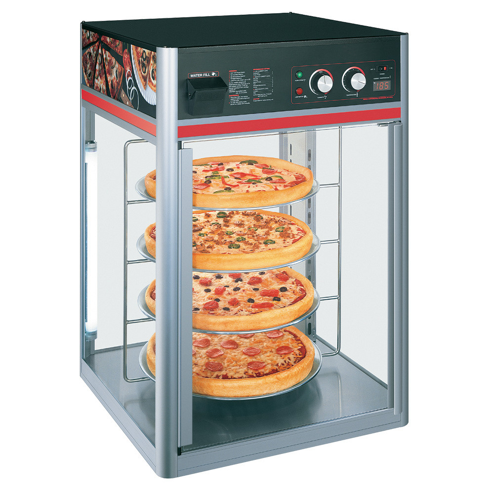 Vitrine chauffante à poser DIAMOND - 4 grilles rotatives pour pizzas