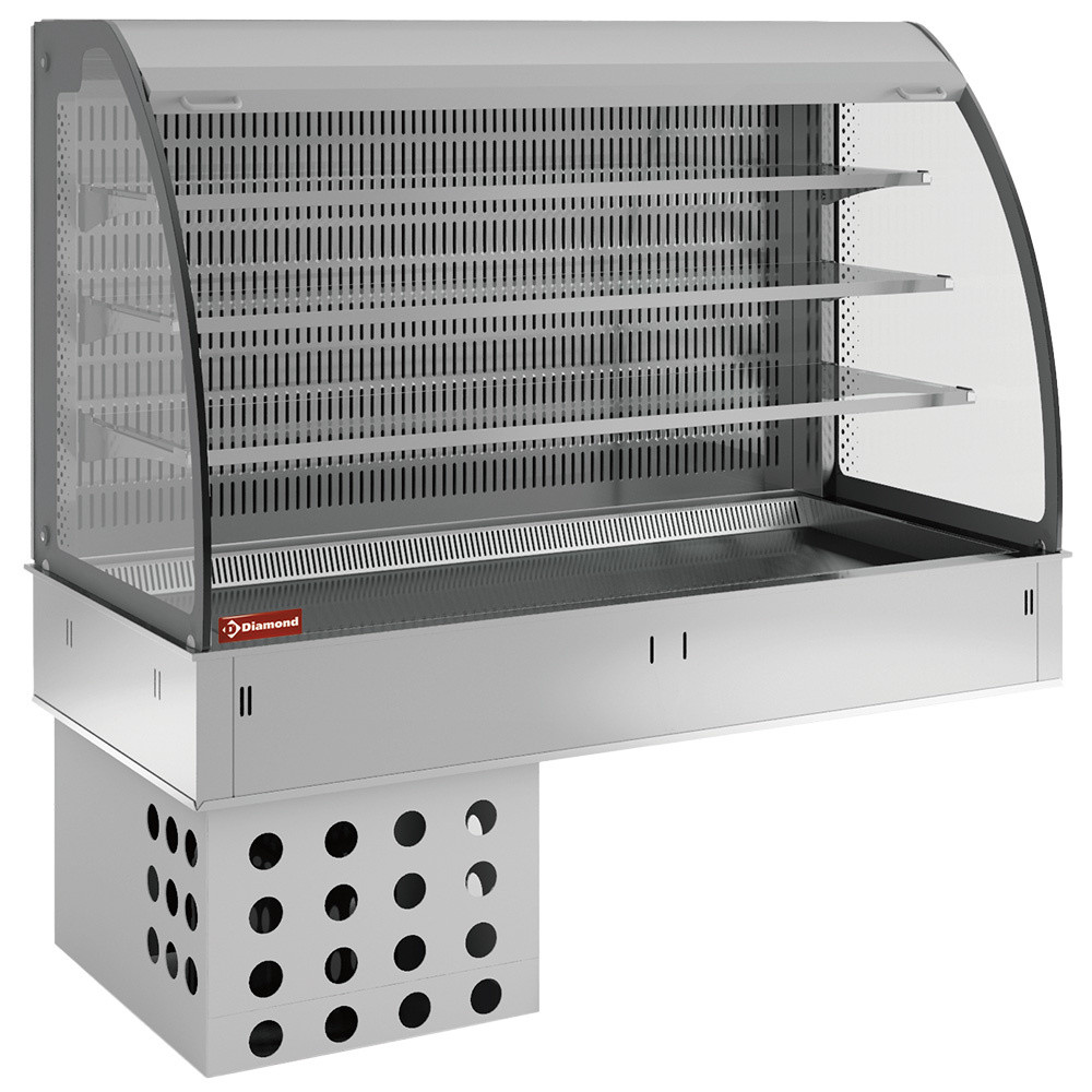 Mural Diamond avec cuve et vitrine réfrigérée - 3 niveaux ventilés