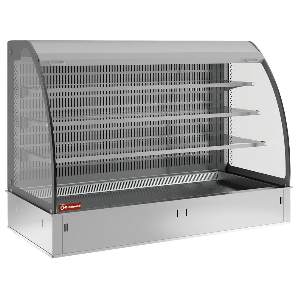 Vitrine murale réfrigérée Diamond 3 niveaux avec rideau - 4x GN 1/1