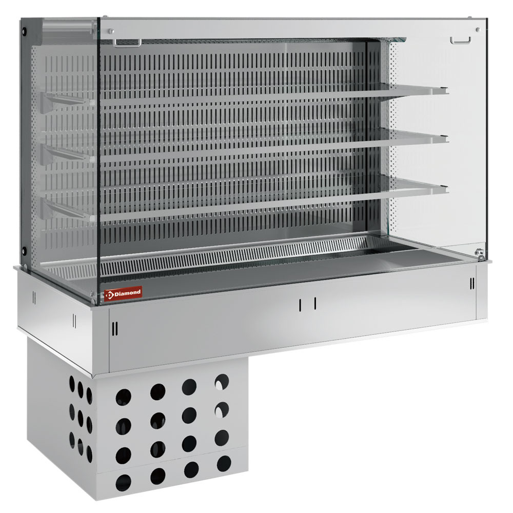 Mural réfrigéré ventilé DIAMOND 4x GN 1/1 - Cuve et vitrine 3 niveaux