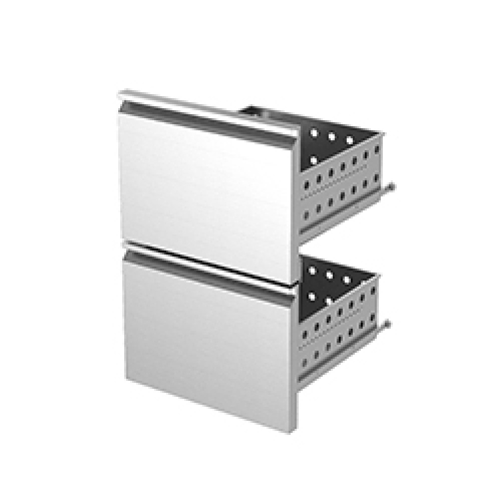 Kit bloc tiroirs inox Diamond - Configuration 1/2+1/2 pour unités KBR