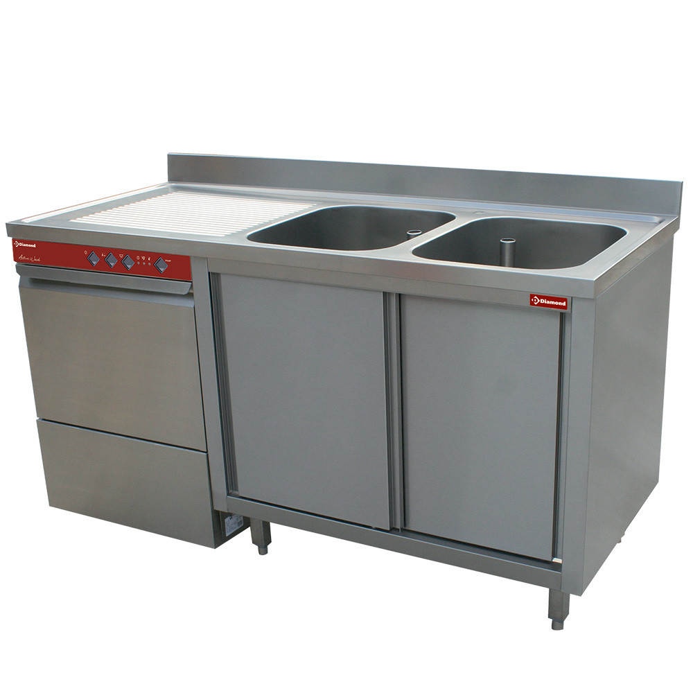 Ensemble plonge Diamond avec lave-vaisselle - Cuisine professionnelle