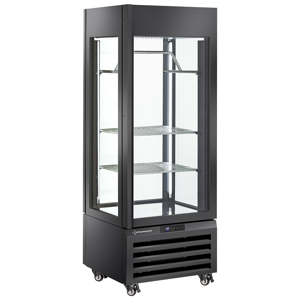 Vitrine réfrigérée Diamond 440L - Présentation viandes ventilée - Noir