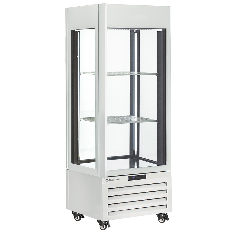 Vitrine vin FULL vitrée 440L, 1 niveau + 2 étagères - Blanc - DIAMOND