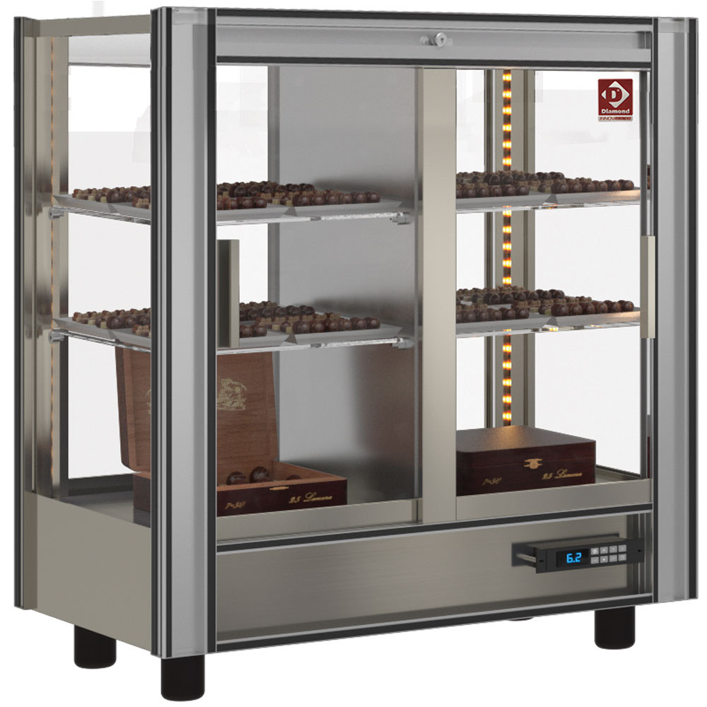 Vitrine réfrigérée chocolat Diamond - 216L traversant modulable