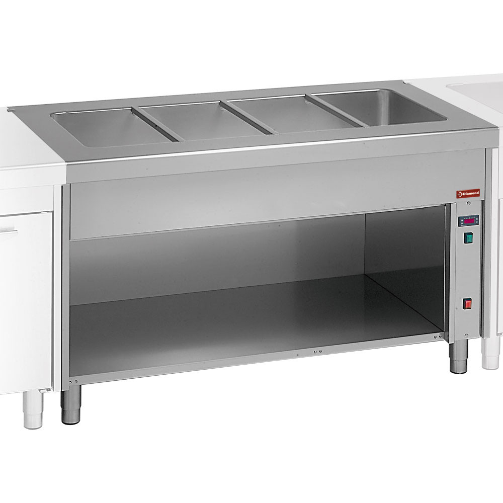 Bain-marie professionnel Diamond 4x GN 1/1 - Élément sur meuble ouvert