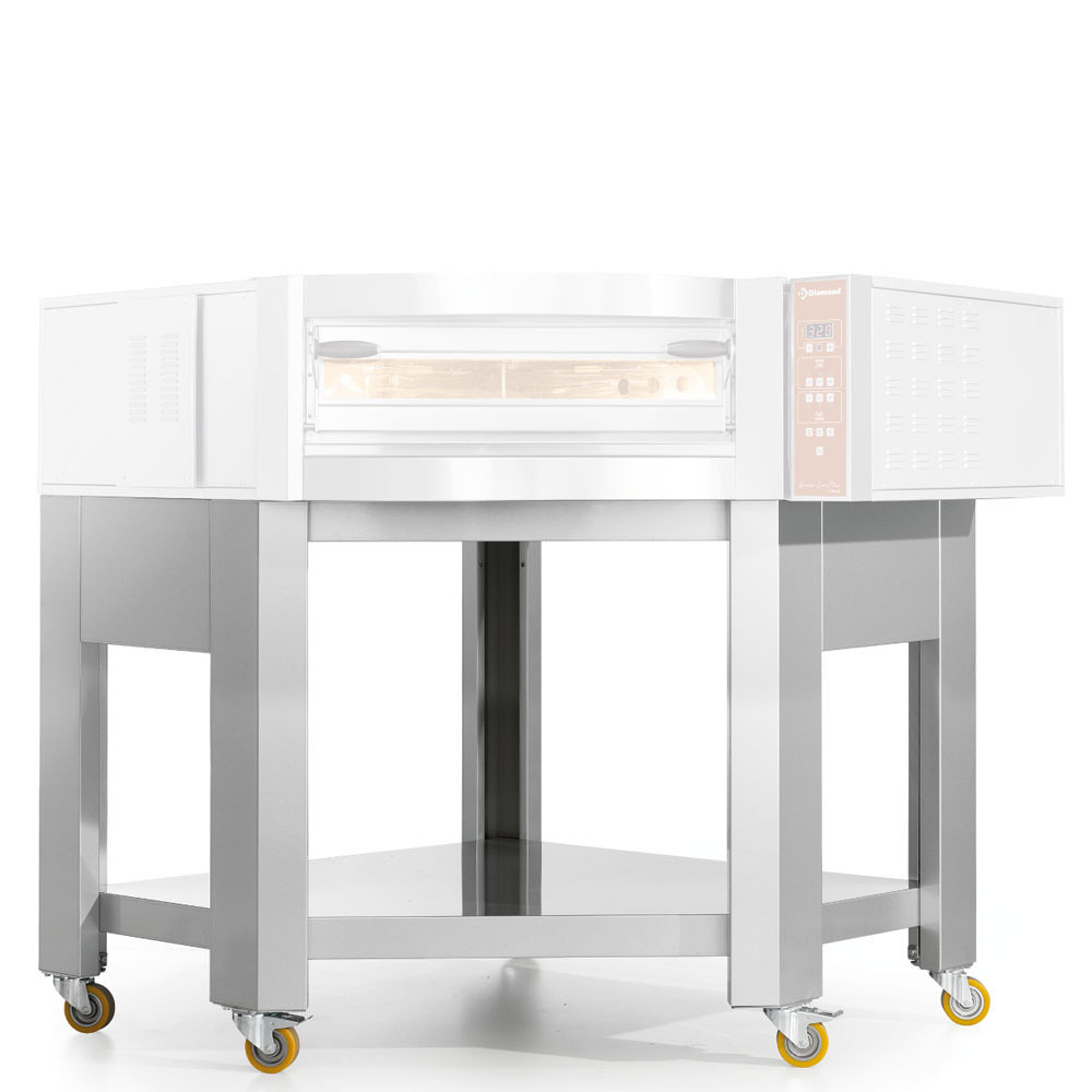 Support Diamond simili inox CGD/2-DG - 5 roues, 2 avec freins