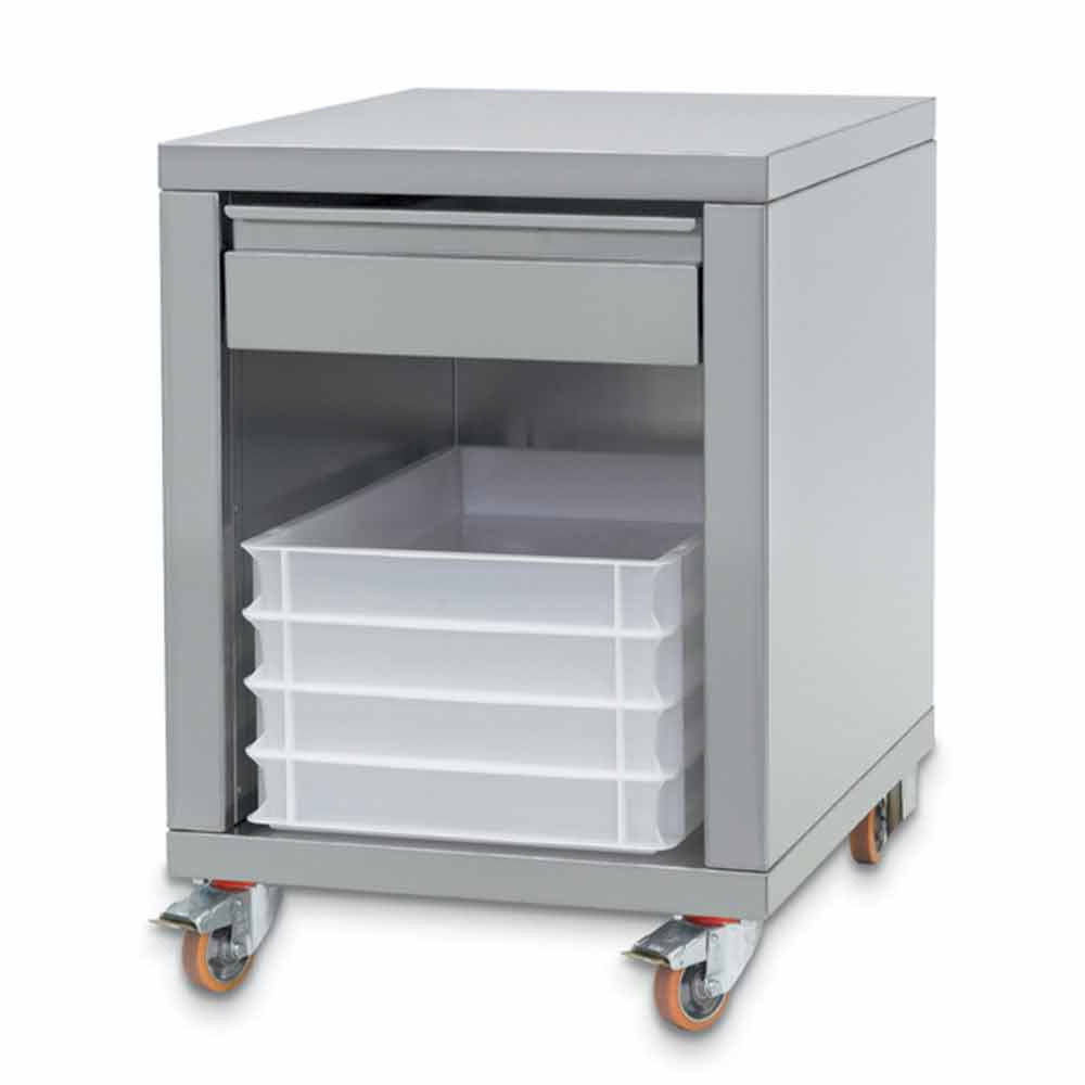 Support inox Diamond avec tiroir pour formeuses - Mobile et robuste