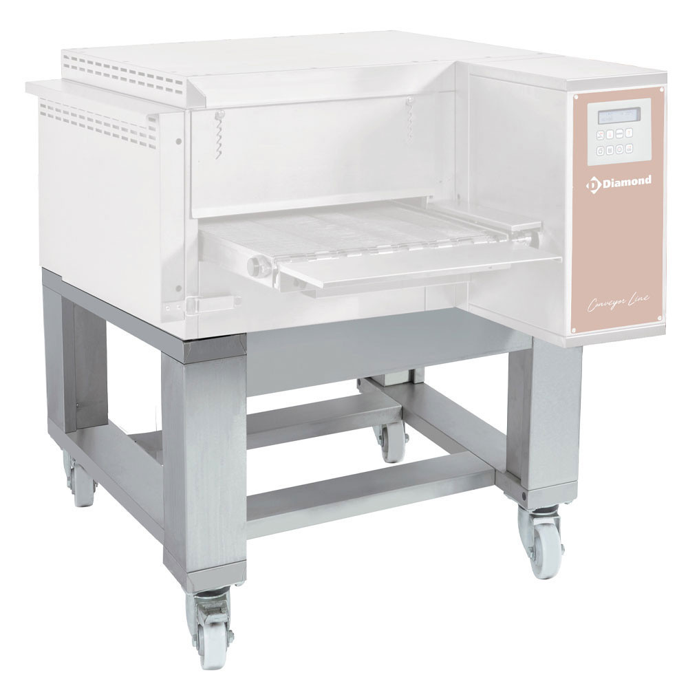 Piètement acier inox sur roues pivotantes freins pour four FTEV40/58-N