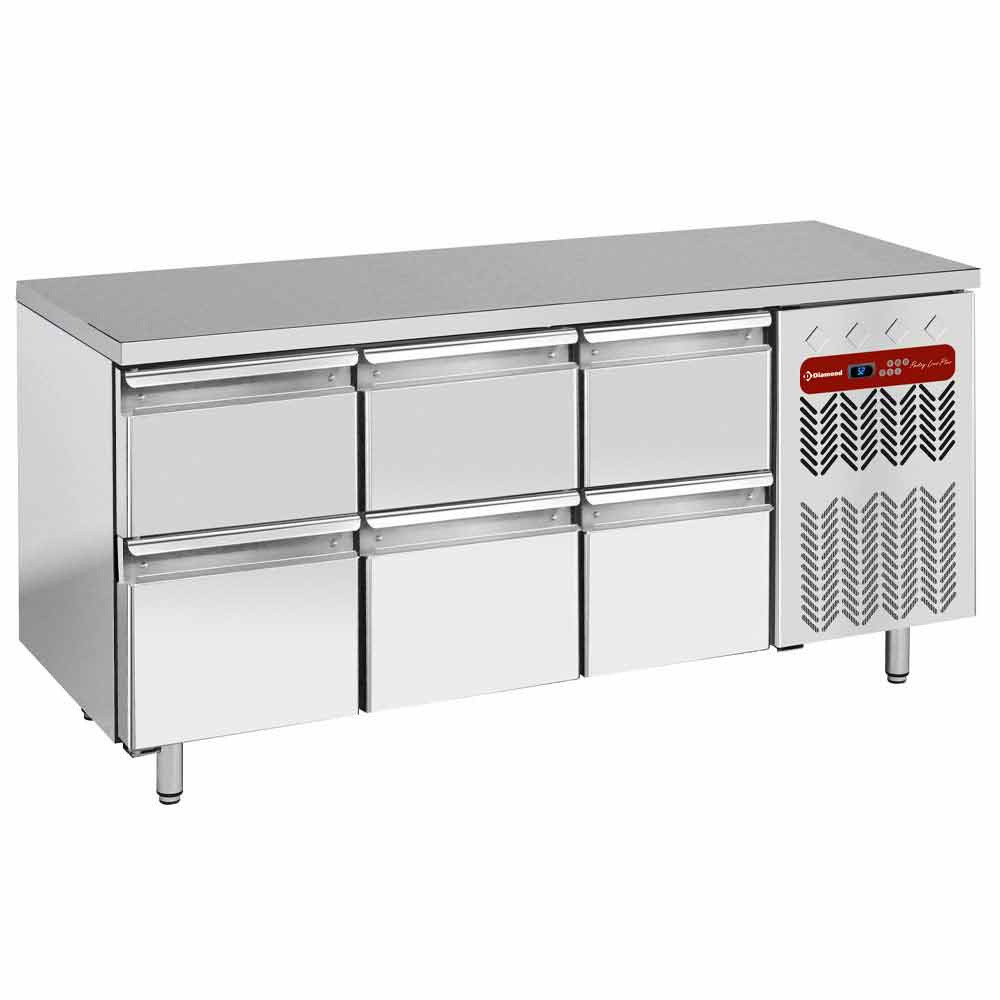 Table réfrigérée DIAMOND ventilée 6 tiroirs - Cuisine professionnelle