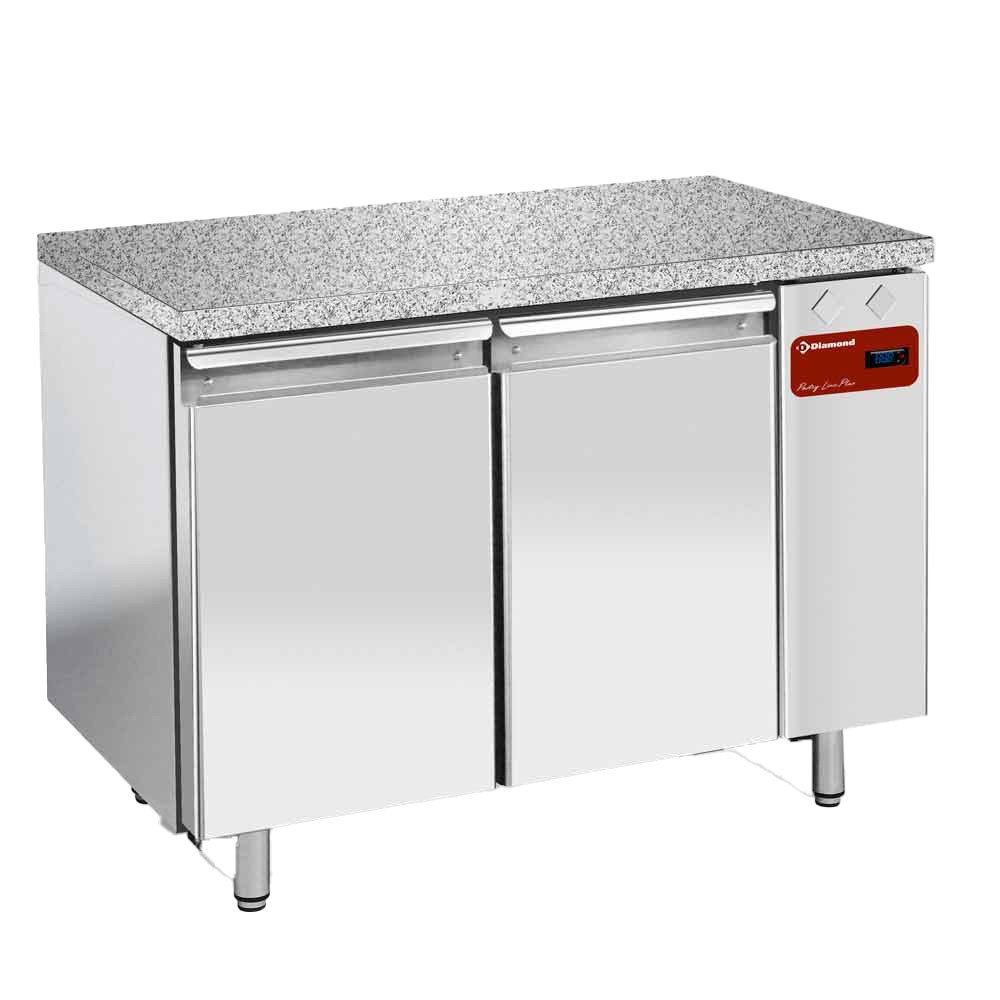 Table frigorifique ventilée DIAMOND 2 portes - Top en granit 30 mm