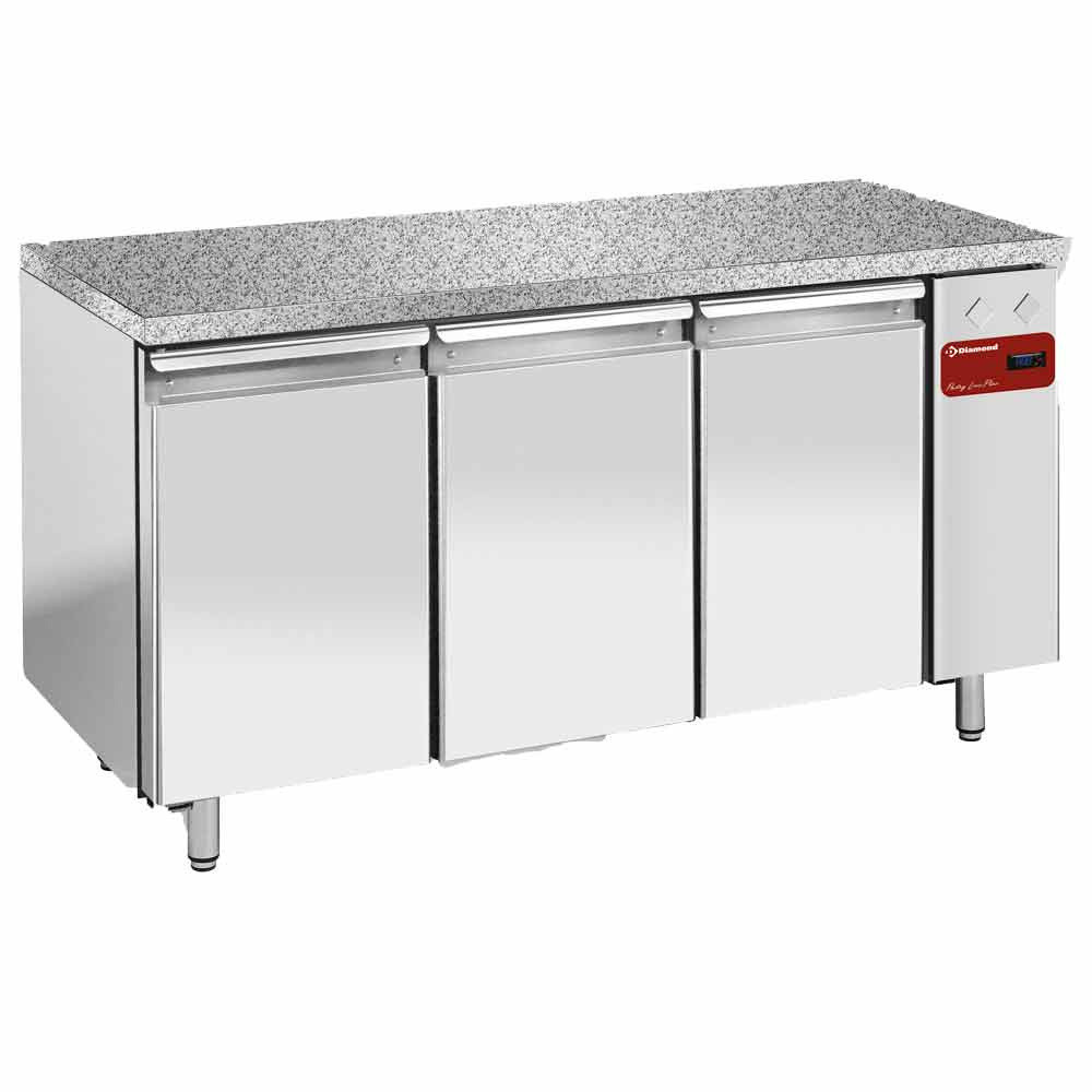 Table congélation ventilée DIAMOND 3 portes - Top granit 30 mm
