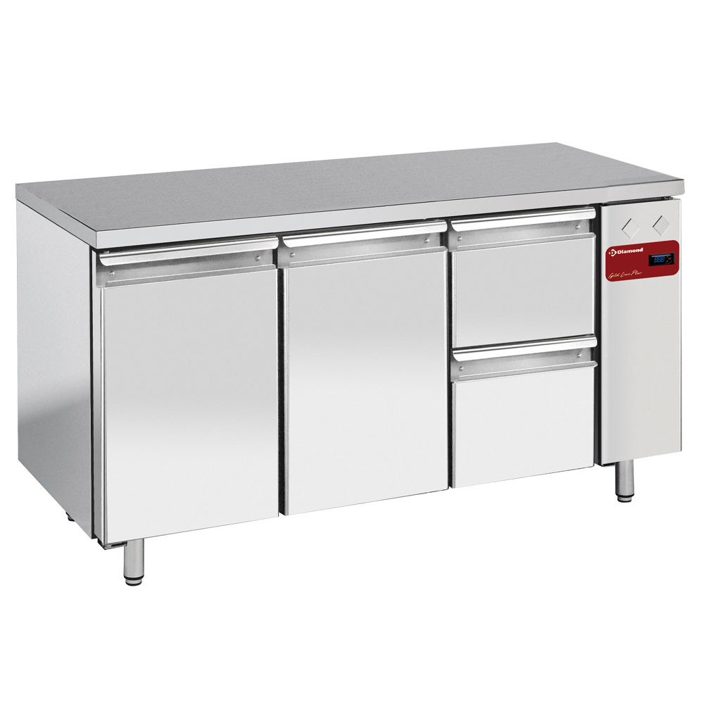 Table frigorifique DIAMOND GOLD LINE PLUS - 2 portes, 2 tiroirs