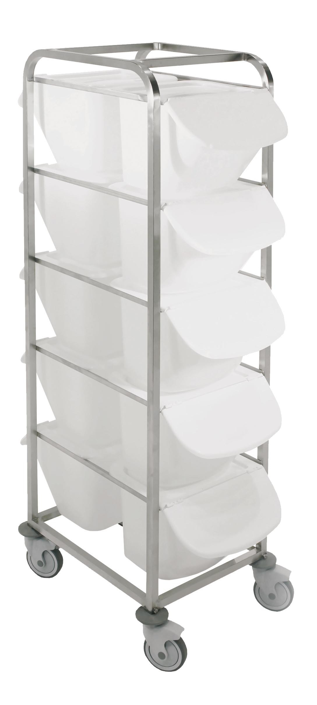 Échelle L2G pour bacs 15L - Structure inox 304 avec roulettes mobiles