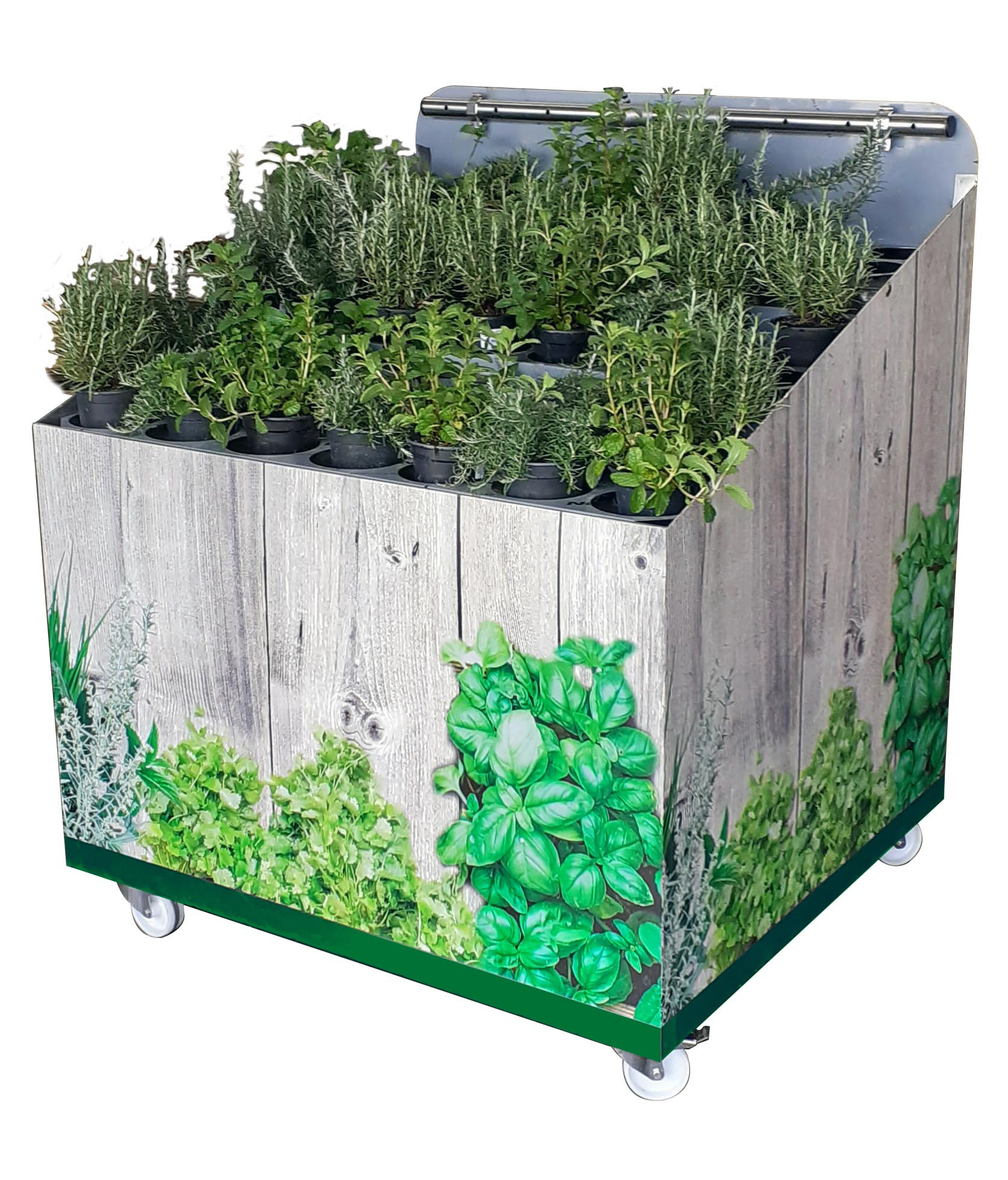 Présentoir herbes fraîches L2G 3 niveaux cascade - Fraîcheur magasin