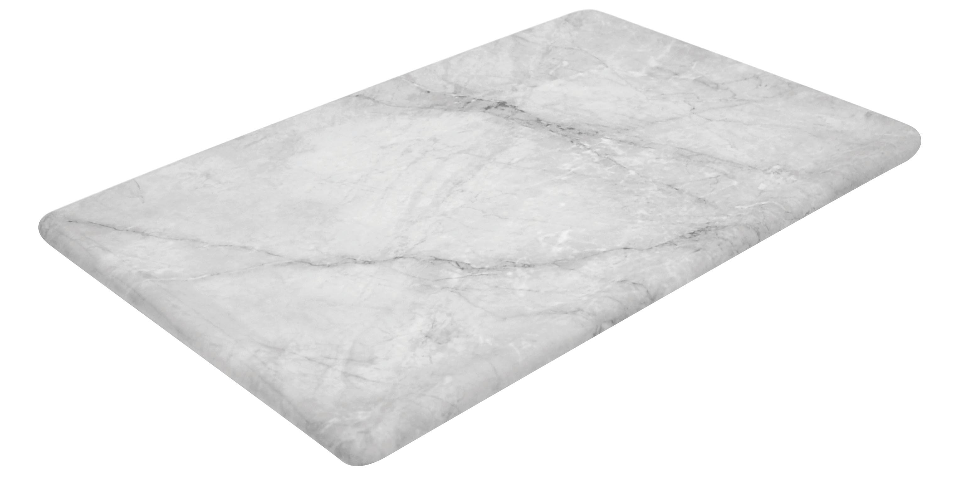 Plateau rectangulaire L2G en mélamine - Imitation marbre Carrare blanc