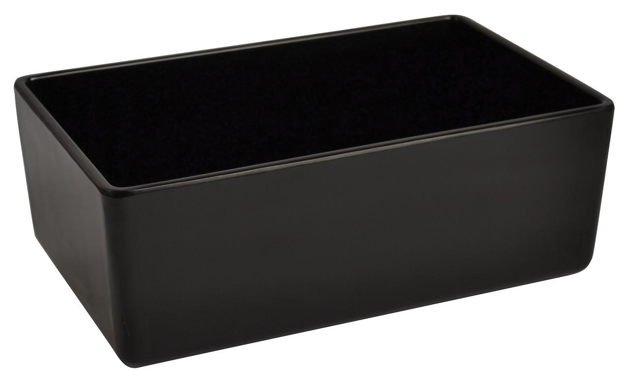 Plat rectangulaire L2G à bords évasés - Mélaminé noir 3,2L