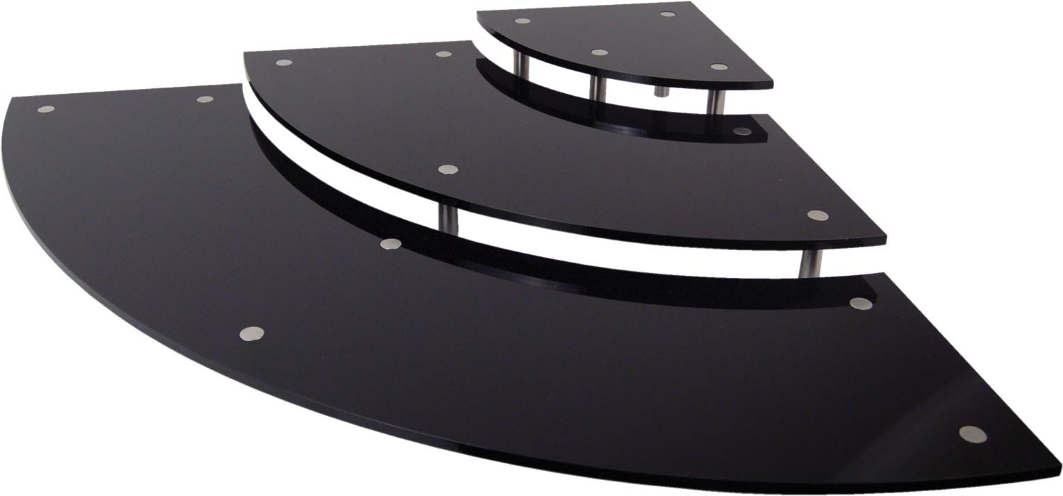 Présentoir L2G acrylique noir 3 marches - Résistant et professionnel