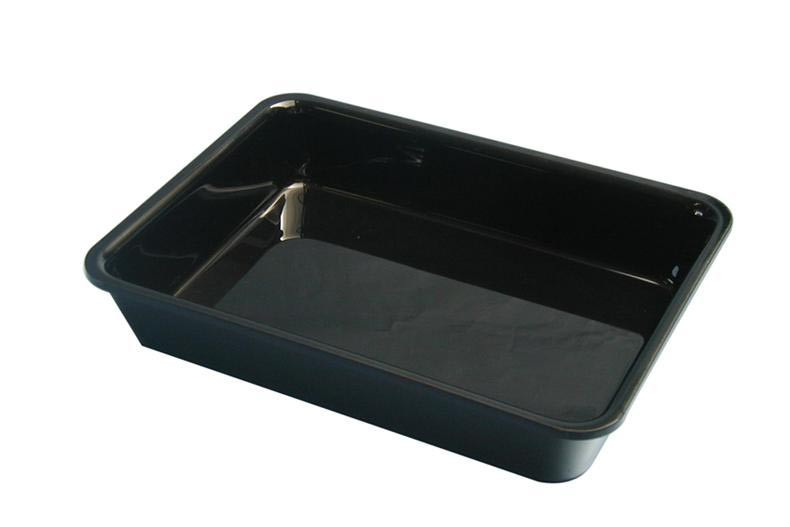 Plateau rectangulaire noir L2G - Plexiglas résistant pour service CHR