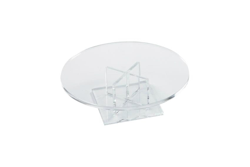 Pied de présentation rond transparent L2G - Présentez avec élégance