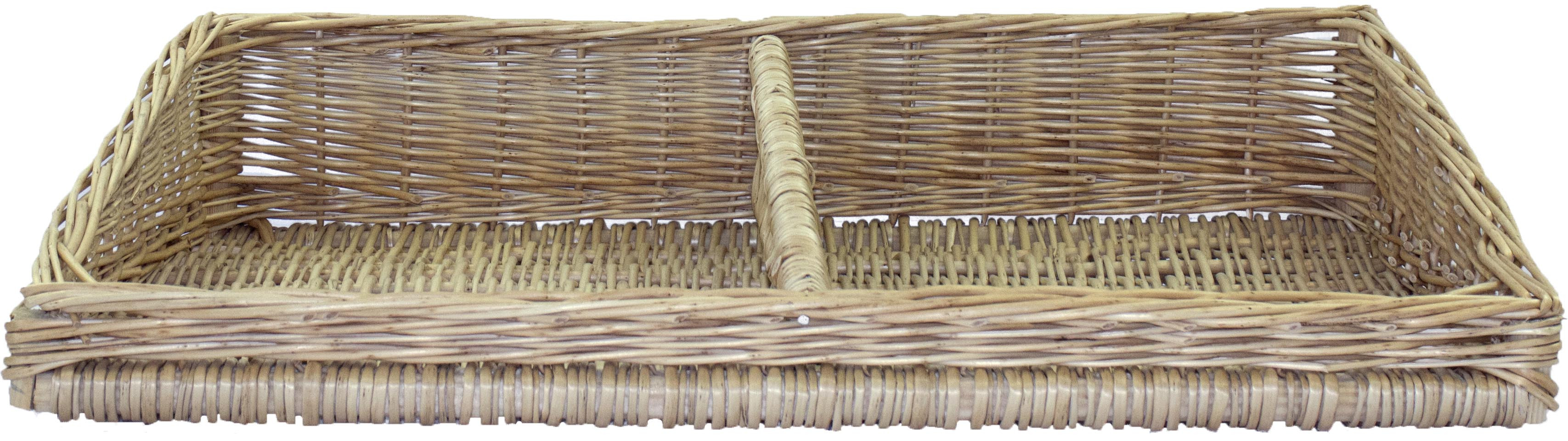 Panière osier blanc L2G pour exposition de saucissons - 640x400mm