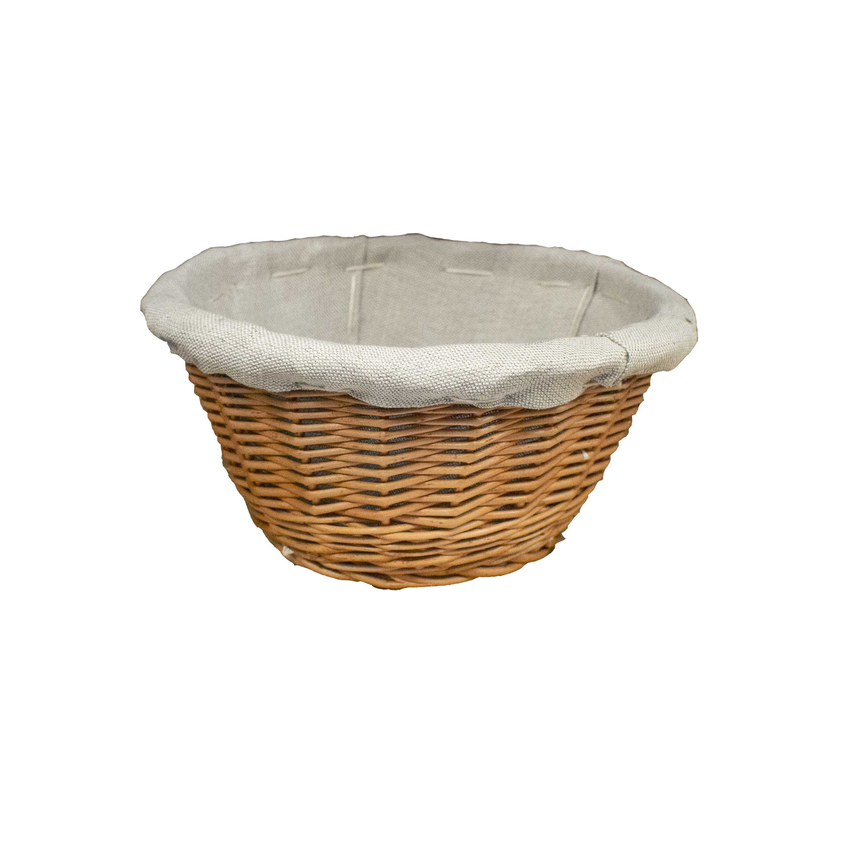 Banneton rond en osier noisette L2G - Entoilage en lin ø210mm