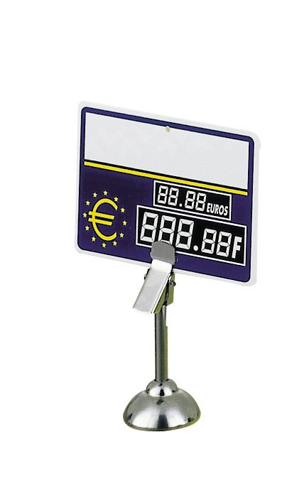 Porte-étiquette L2G sur socle lesté avec pince - Hauteur 50mm | CHR