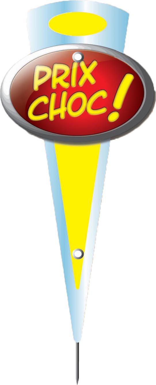 Maxifleche Rouge PVC Cristal L2G - 10 pièces pour affichage Prix Choc