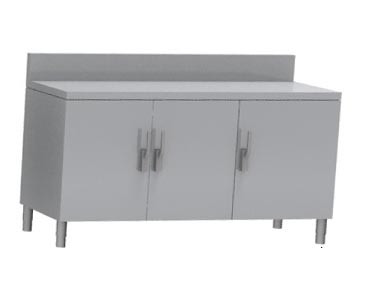 Meuble Professionnel Inox 304 L2G - 3 Portes Battantes, Dessus 40mm