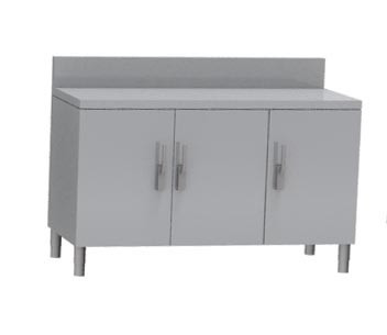 Meuble neutre professionnel 3 portes battantes - Dessus inox 304 L2G