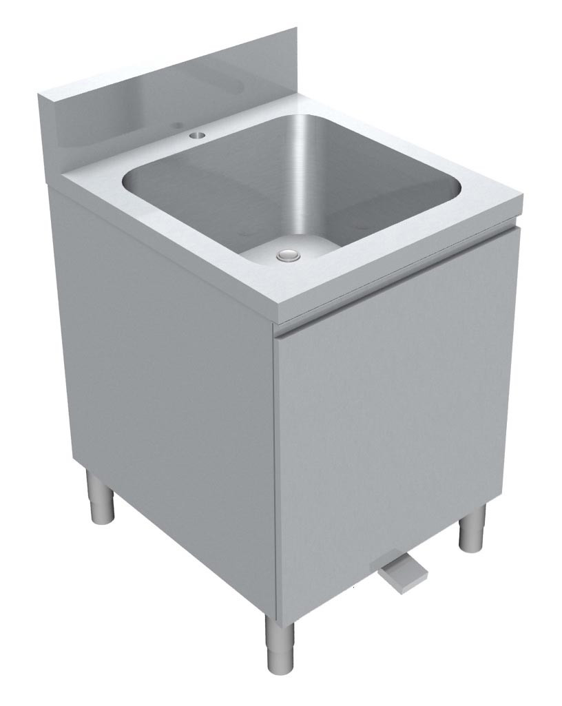 Meuble plonge L2G 1 bac avec poubelle tiroir - Cuisine professionnelle