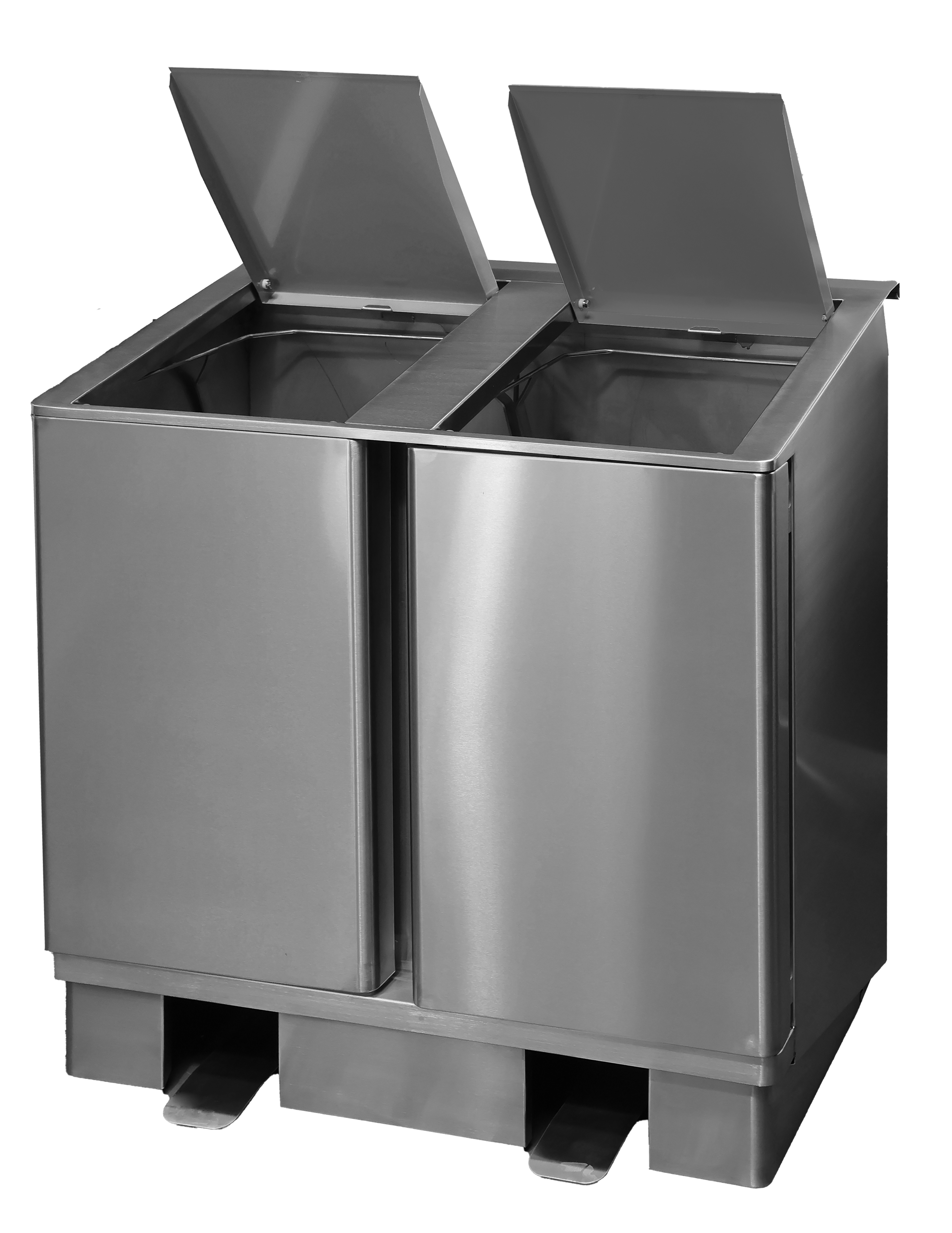 Poubelle de tri inox 304 L2G - Professionnelle à ouverture frontale