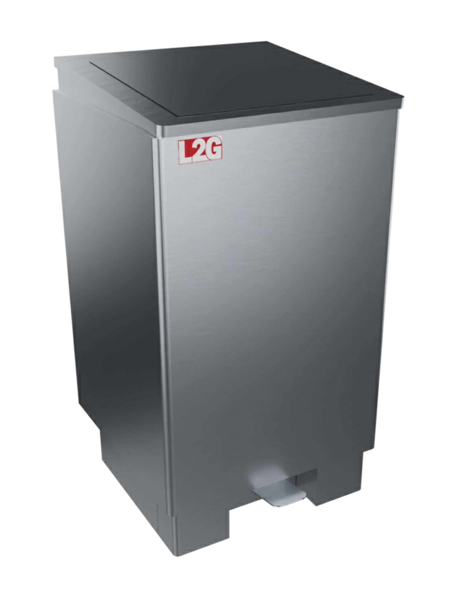 Poubelle Inox L2G - Ouverture Frontale Porte Battante 100L