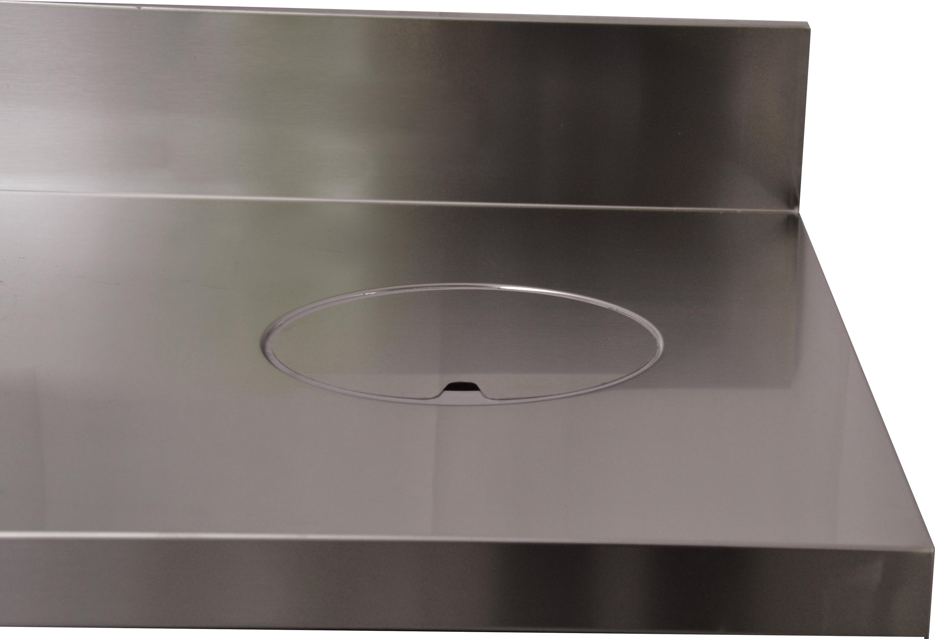 Trou vide-ordures TVO L2G avec collerette grise et couvercle inox