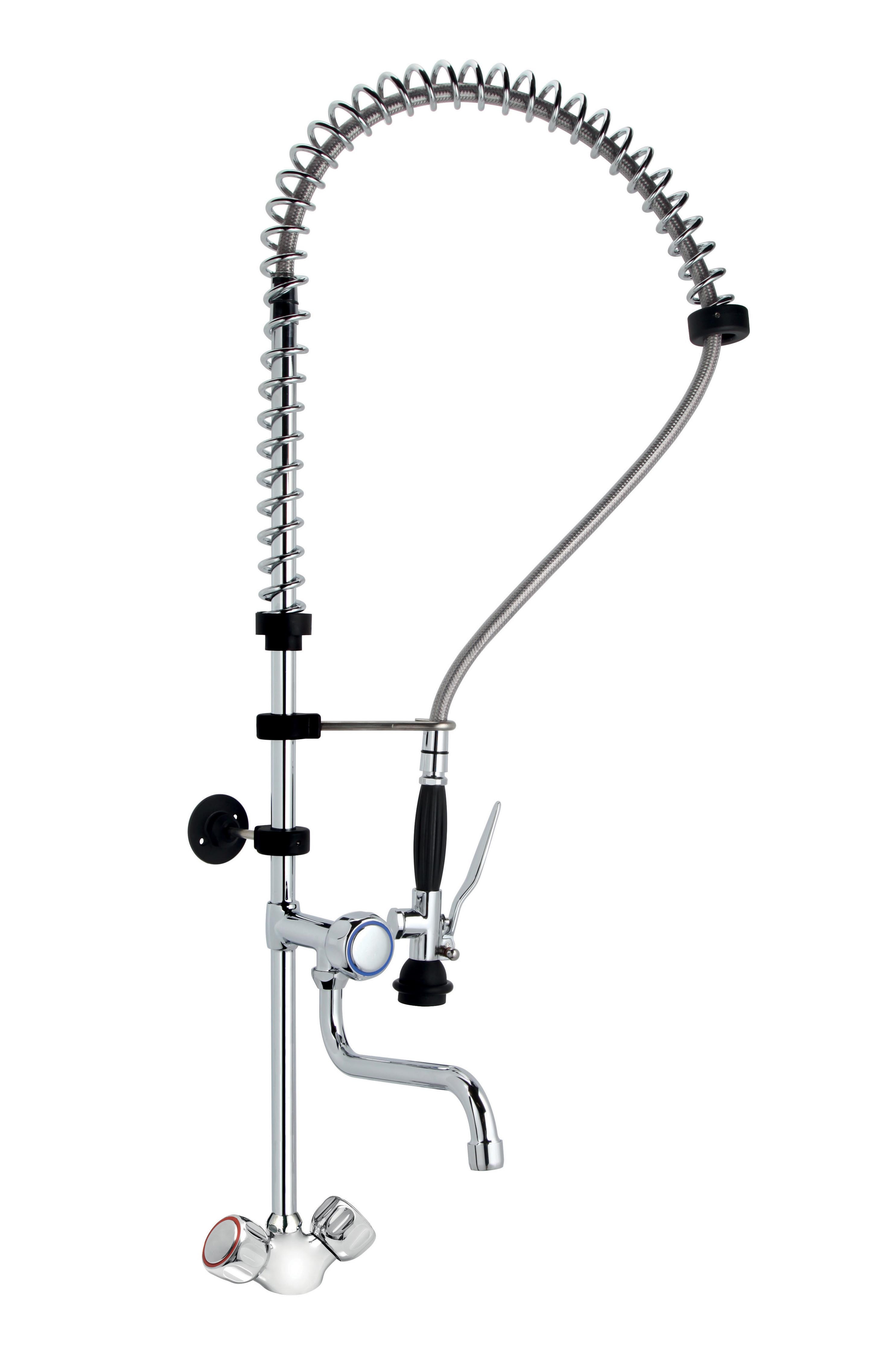 Douchette L2G EC/EF sur plonge - Mélangeur professionnel inox 580 mm