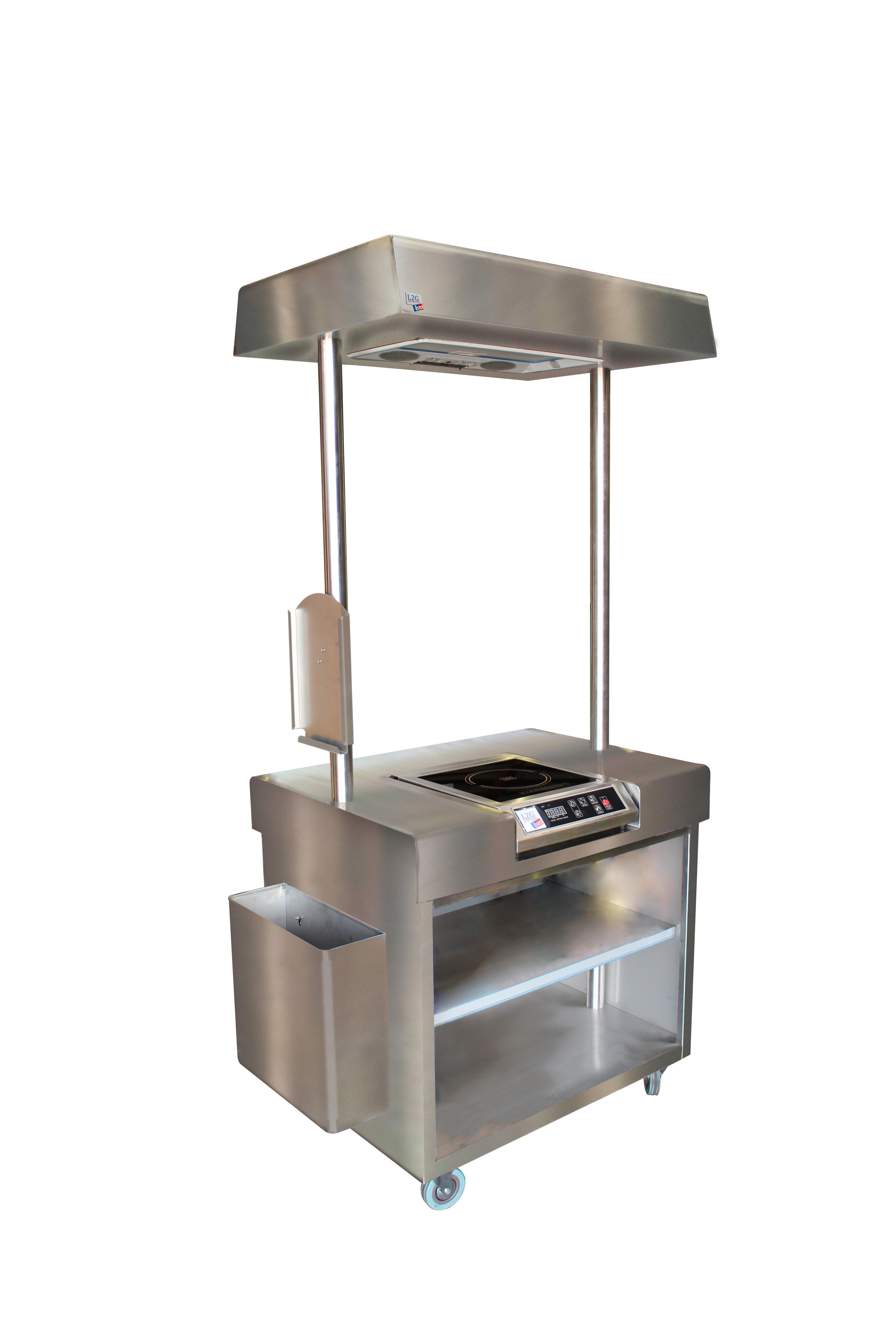 Meuble de dégustation L2G en inox 304 avec plaque induction 3,5 kW