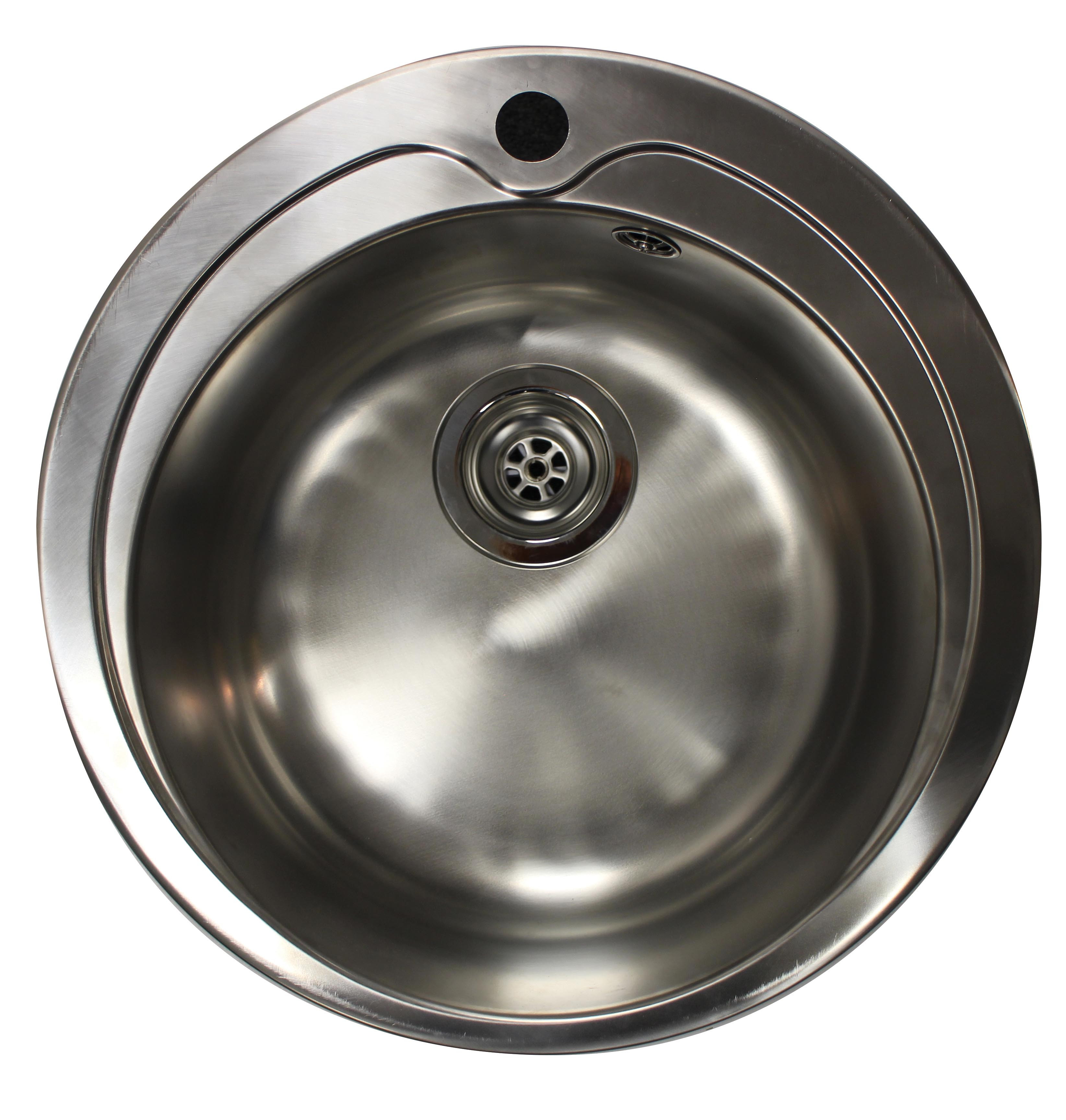 Bac Inox Rond à Encastrer L2G - Diamètre 385 mm, Hauteur 160 mm