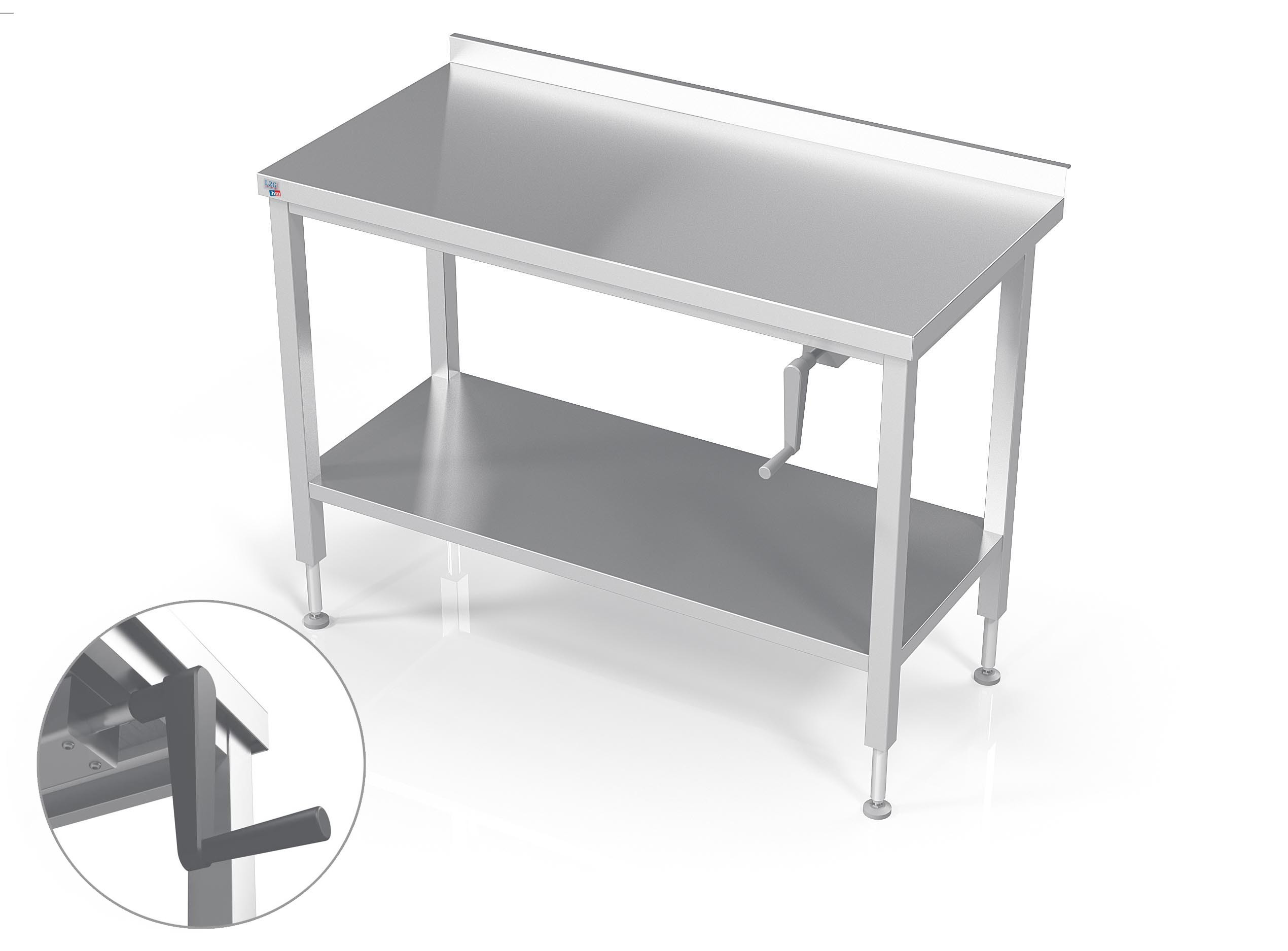 Table inox 304 soudée L2G - Hauteur réglable 800-1000 mm pour CHR