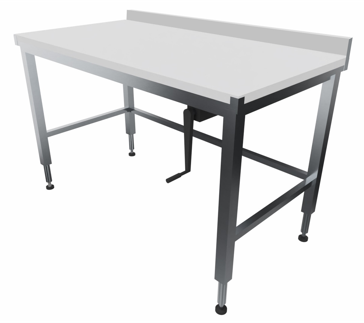 Table de découpe inox 304 adossée L2G - Dessus polyéthylène 25mm