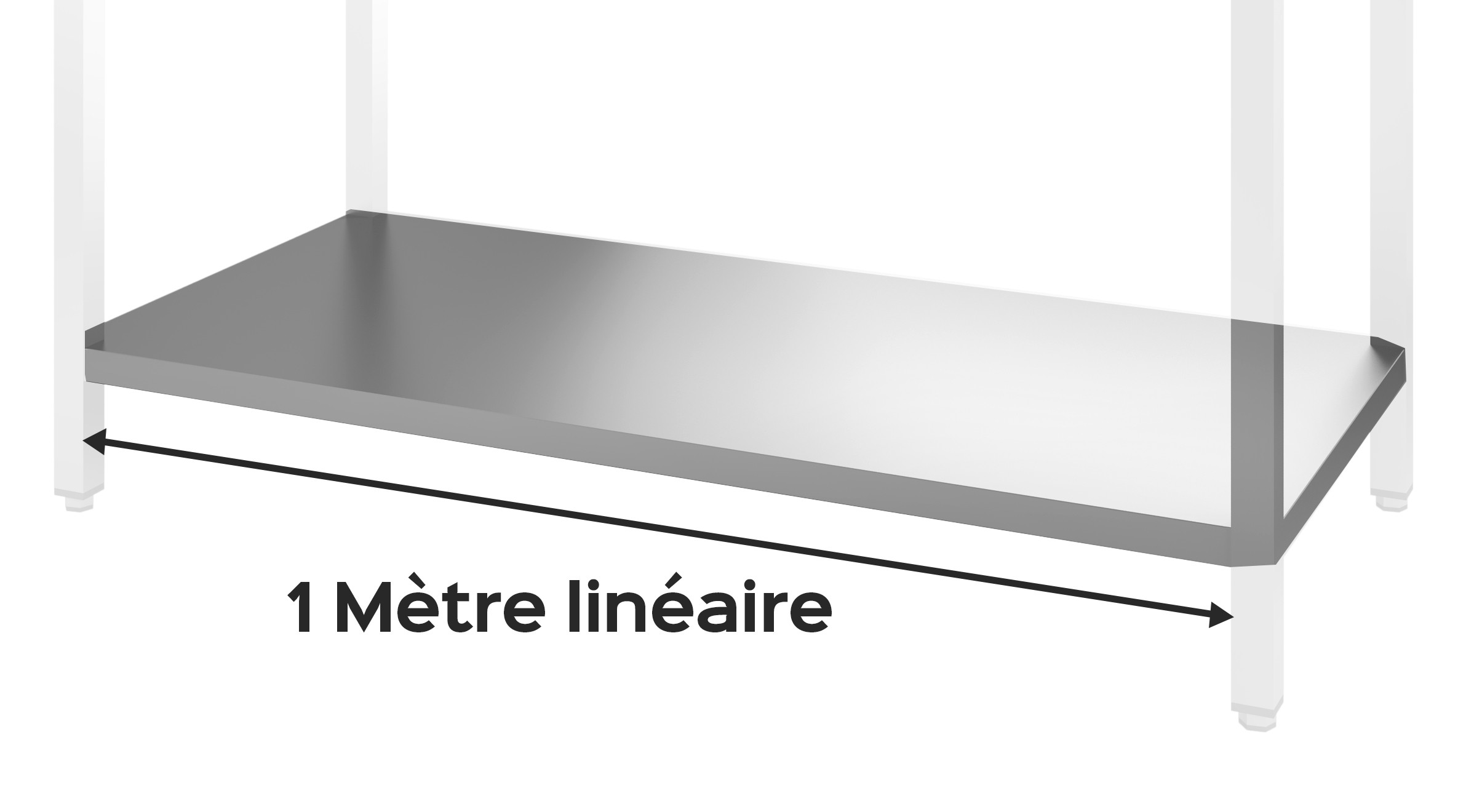 Étagère basse pleine Inox 304 L2G - Compatible tables P-700 mm