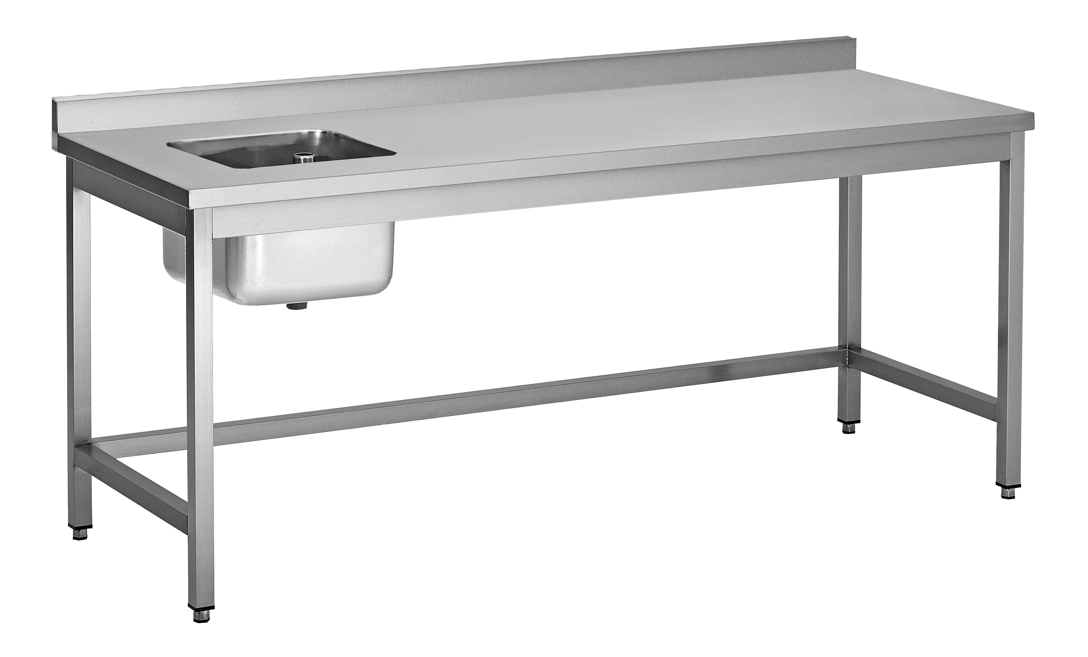 Table du Chef L2G en inox 304 soudé - Table professionnelle adossée
