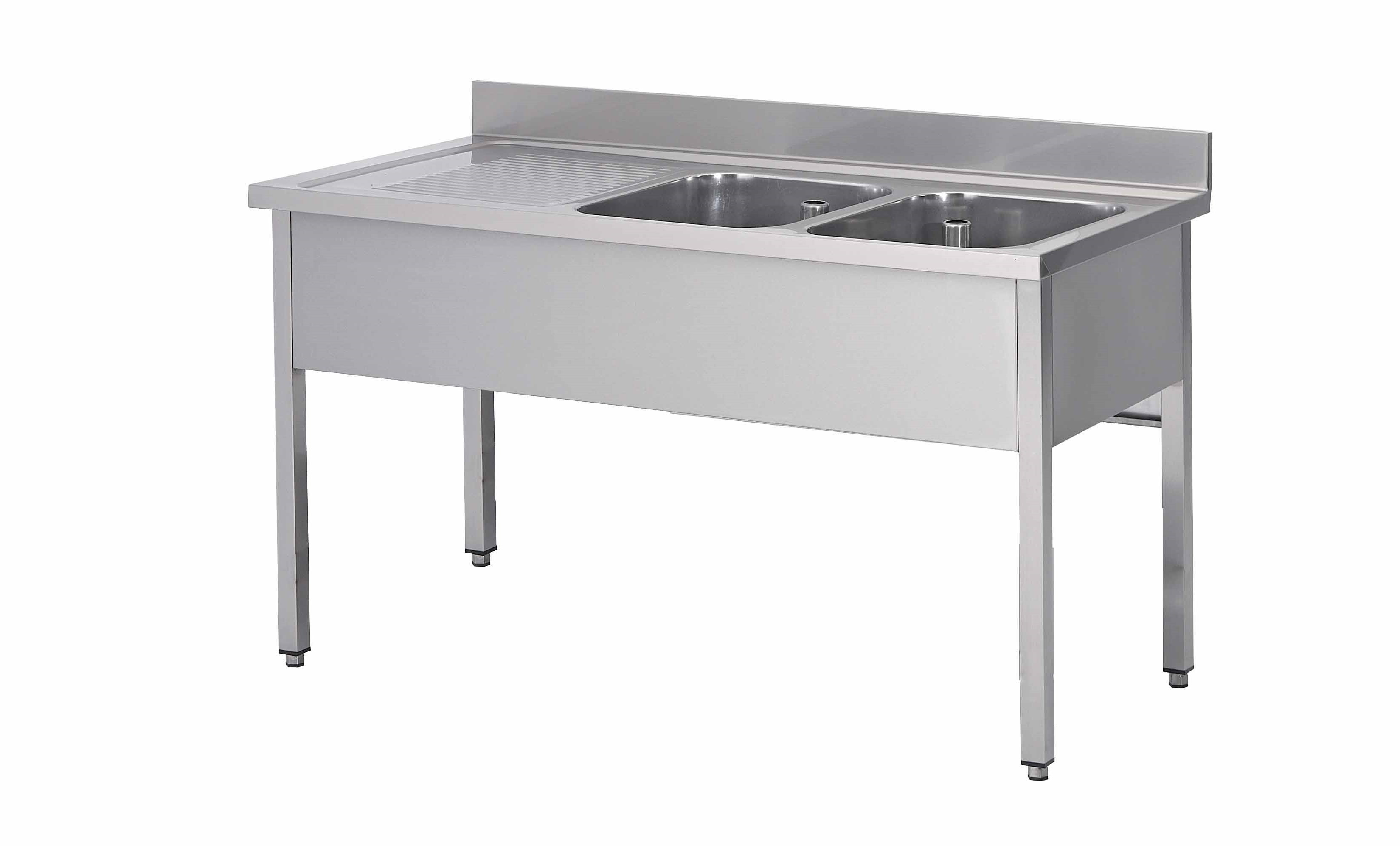 Plonge inox soudée 2 bacs L2G - Équipement cuisine professionnelle