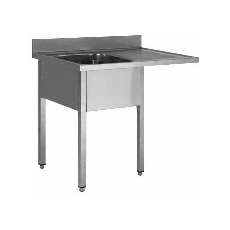Plonge inox 304 démontable L2G - 2 bacs pour lave-vaisselle encastré