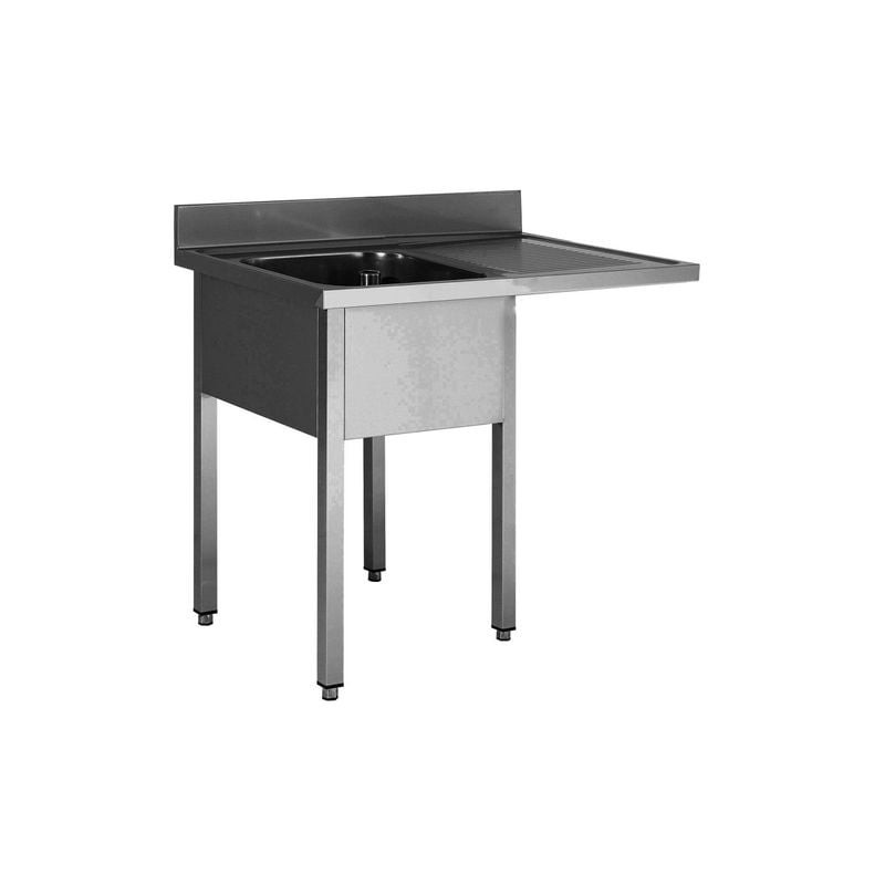 Plonge inox 304 L2G - Bac gauche avec encastrement lave-vaisselle